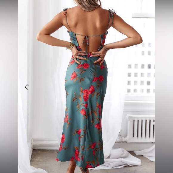 Hello Molly Green Floral Dress - Picture 4 of 16